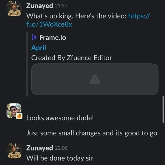 Client message from Grant